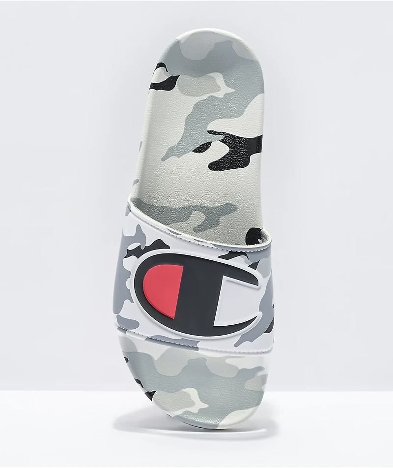 Champion IPO Camo White, Grey & Black Slide Sandals