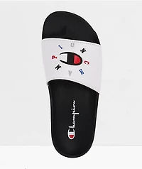Champion IPO Circular White & Black Slide Sandals
