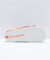 Champion IPO Magenta, Orange & Blue Tie Dye Slide Sandals