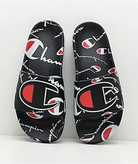 Champion IPO Warped Black Slide Sandals