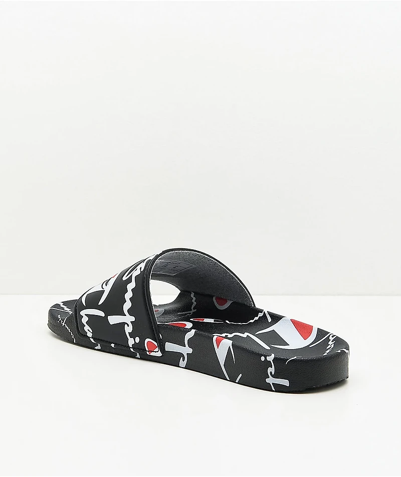 Champion IPO Warped Black Slide Sandals