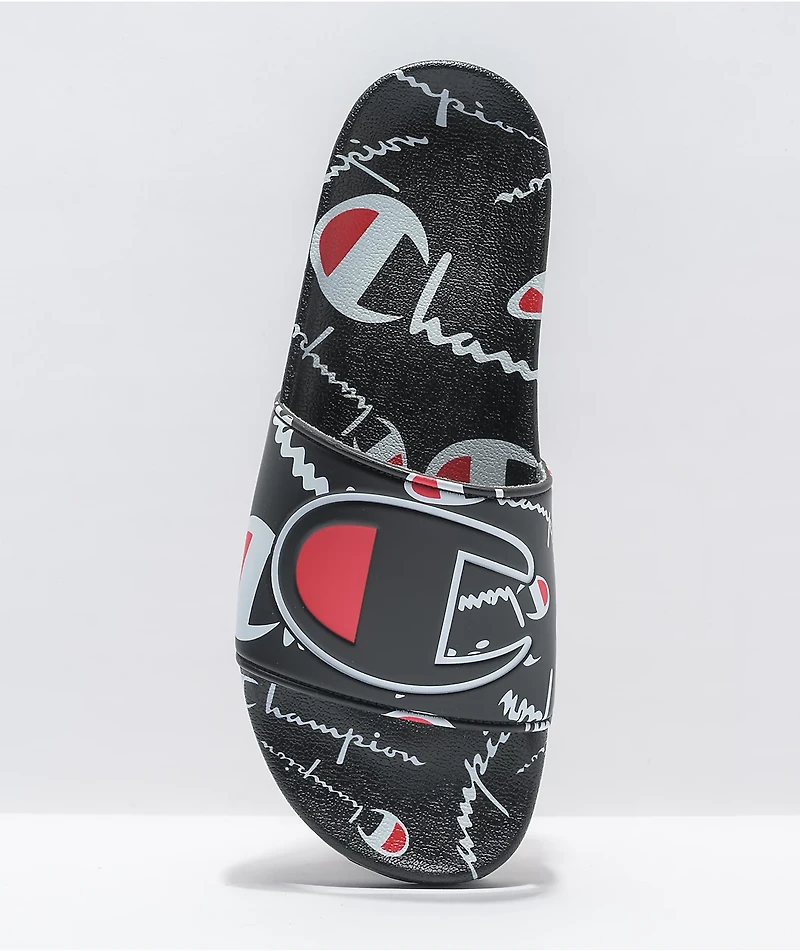 Champion IPO Warped Black Slide Sandals