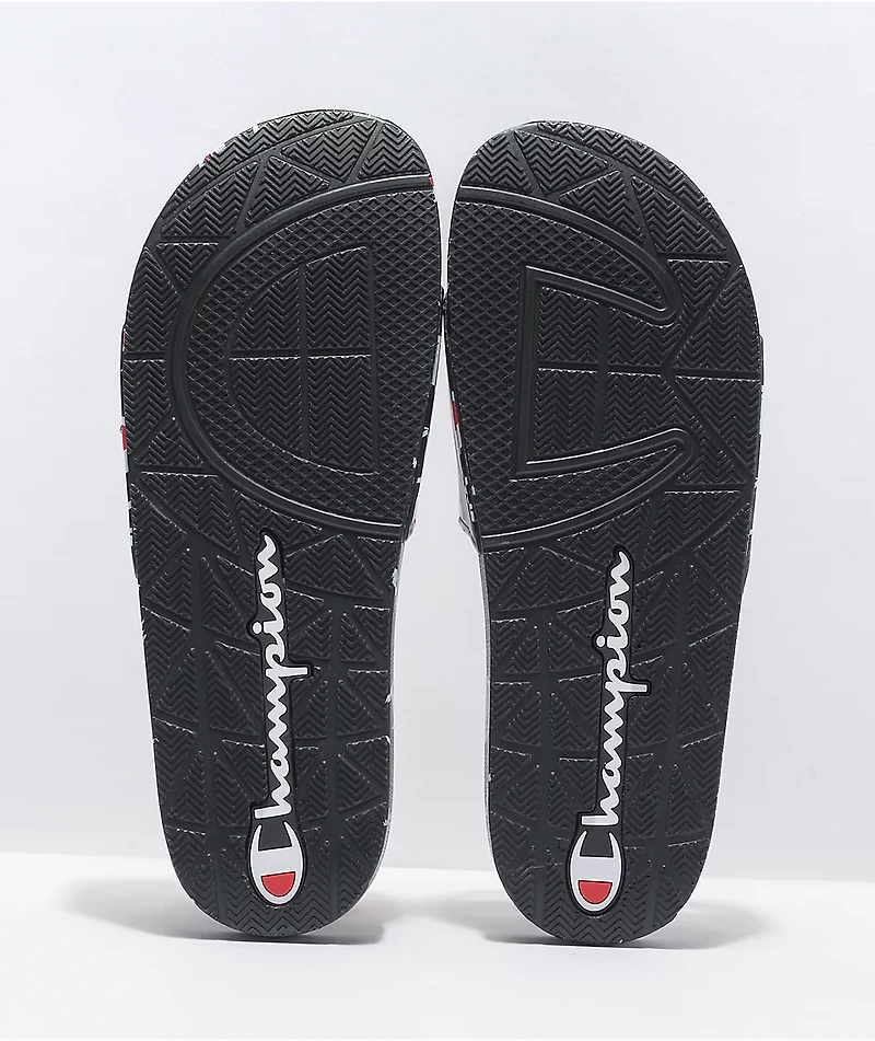 Champion IPO Warped Black Slide Sandals