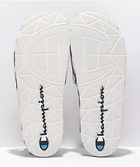 Champion IPO White, Blue & Orange Camo Slide Sandals