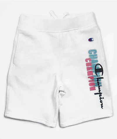 Champion Kids' Logo White Sweat Shorts