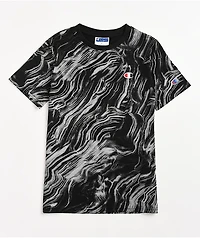 Champion Kids AOP Marbled Black T-Shirt