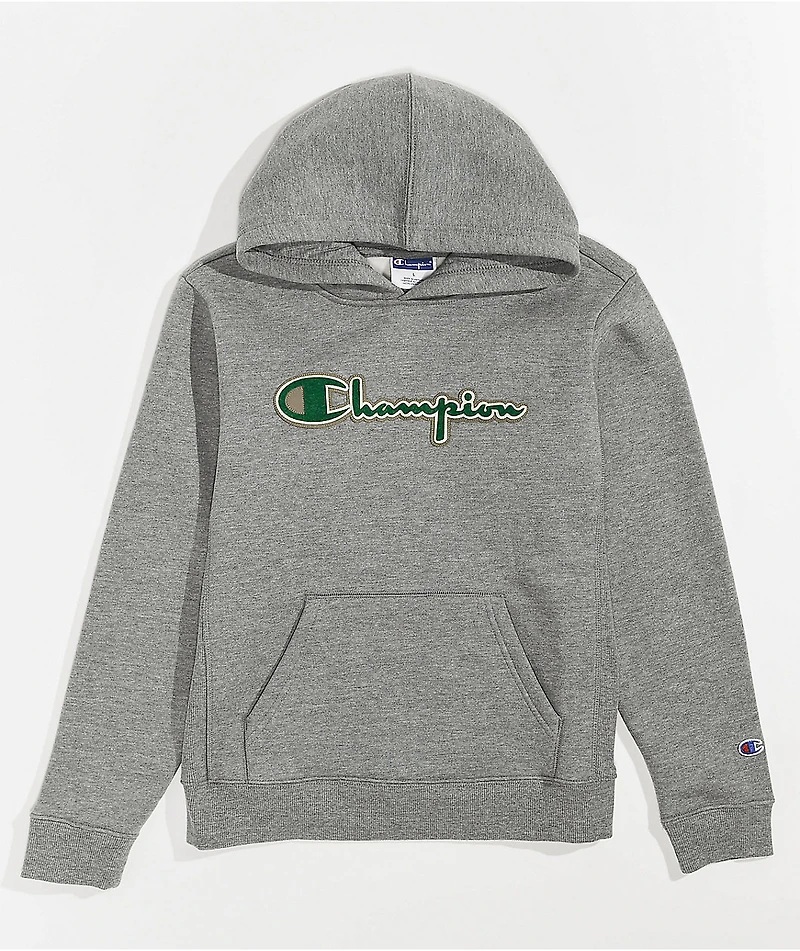Champion Kids Felt Grey Hoodie