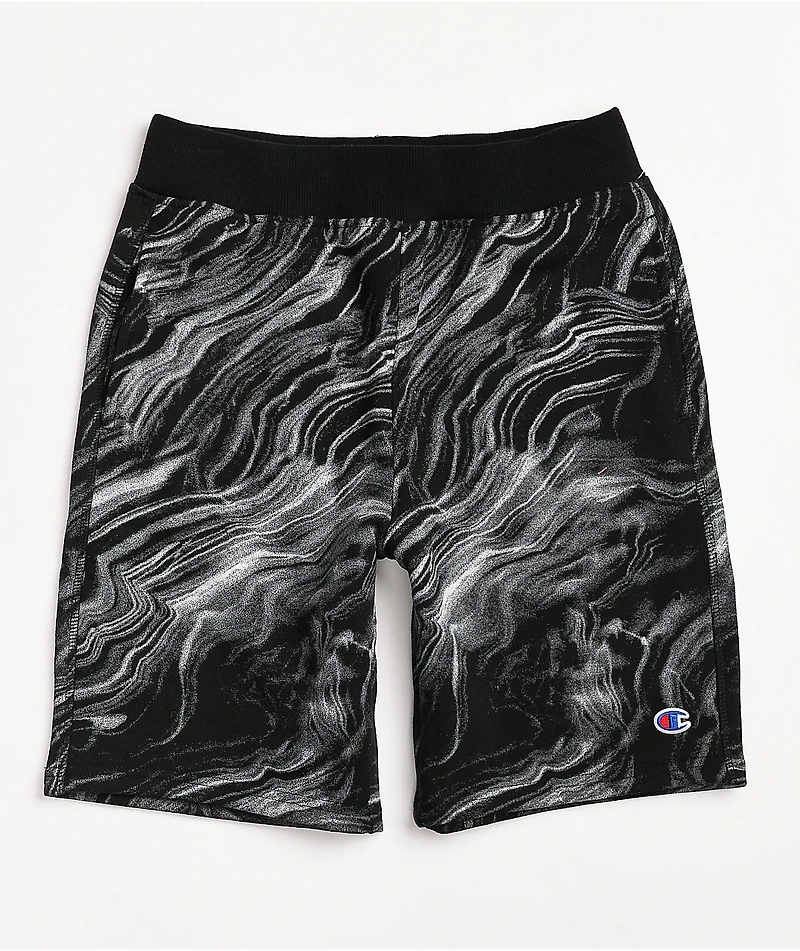 Champion Kids Marbled Black Sweat Shorts