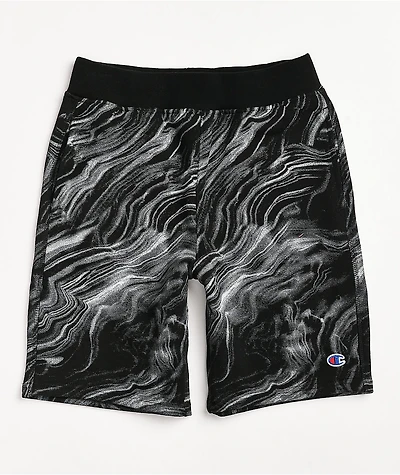 Champion Kids Marbled Black Sweat Shorts
