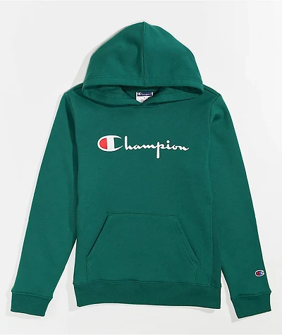 Champion Kids Vintage Green Hoodie