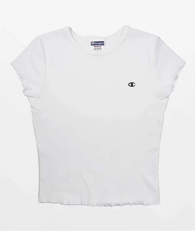 Champion Lettuce Edge White Crop T-Shirt