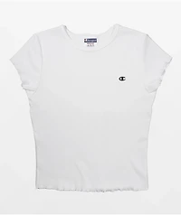 Champion Lettuce Edge White Crop T-Shirt