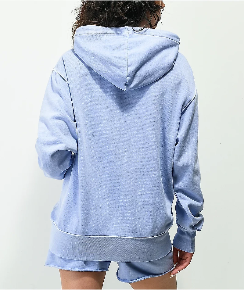 Champion Lightweight Charm Blue Mineral Wash Hoodie