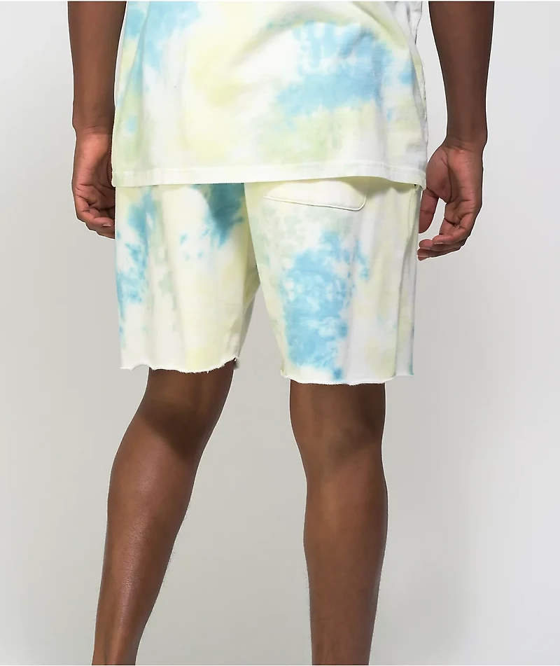 Champion Lightweight Jade & Yellow Tie Dye Shorts