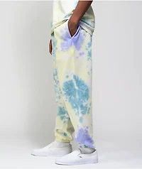 Champion Lightweight Lemon Glacier, Blue, & Purple Tie Dye Sweat Pants