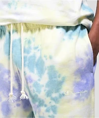 Champion Lightweight Lemon Glacier, Blue, & Purple Tie Dye Sweat Pants