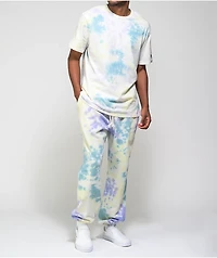 Champion Lightweight Lemon Glacier, Blue, & Purple Tie Dye Sweat Pants