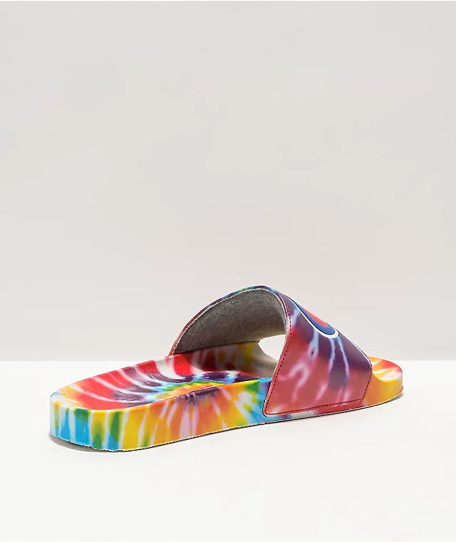 Champion Men's IPO Rainbow Tie Dye Slide Sandals at Hamilton Place