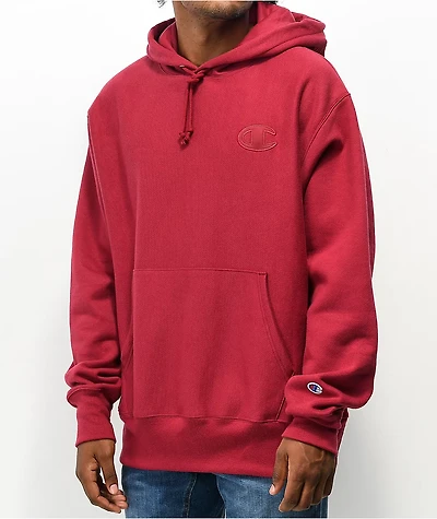 Champion Olde English Reverse Weave Cranberry Hoodie