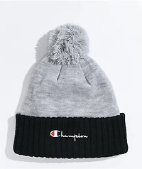 Champion Oxford Grey & Black Pom Beanie