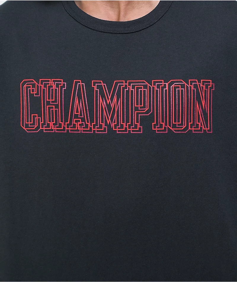 Champion Puff Print Graphic Black T-Shirt
