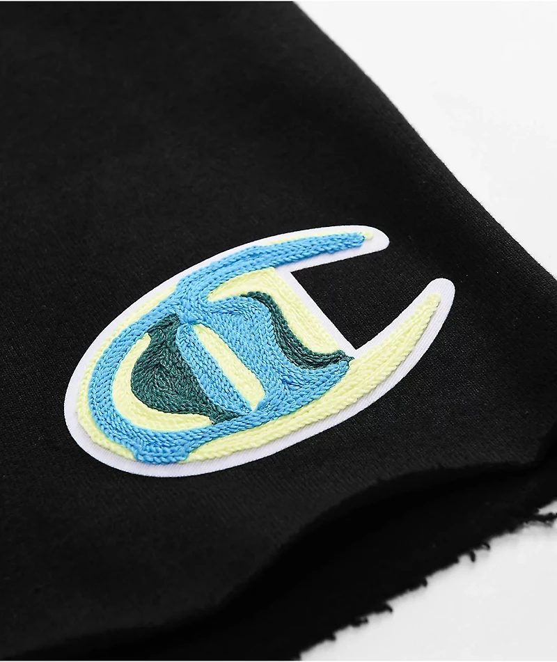 Champion Reverse Weave Black Cutoff Sweat Shorts