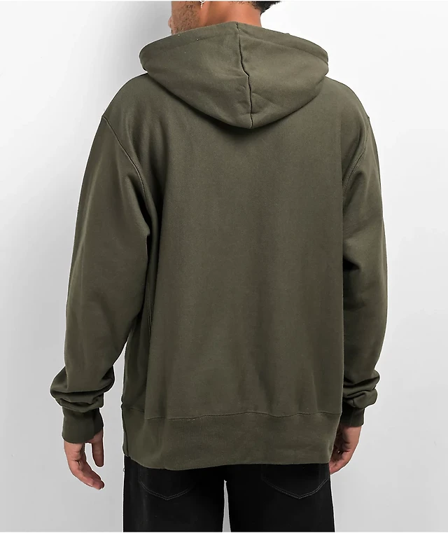 Champion Reverse Weave C Logo Acadia Green Hoodie at Hamilton