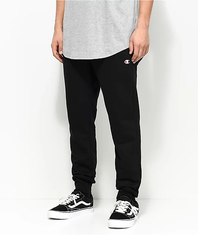 Champion Reverse Weave C Logo Black Jogger Pants