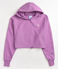 Champion Reverse Weave Cinch Bottom Lavender Crop Hoodie