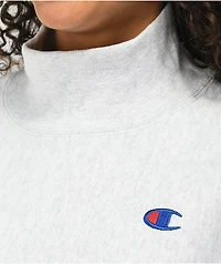 Champion Reverse Weave Silver Grey Crop Mock Neck Sweatshirt