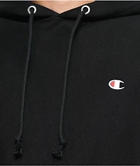Champion Reverse Weave Small Logo Black Hoodie