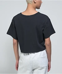 Champion Script Logo Black Crop T-Shirt