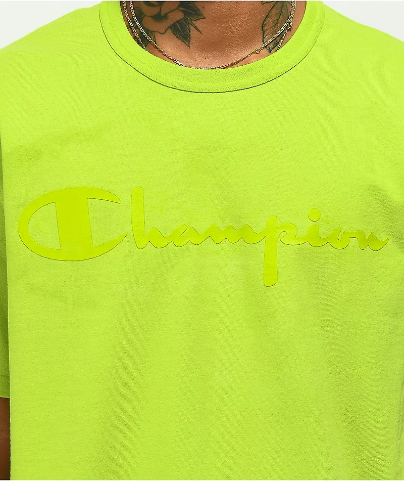 Champion Silicon Script Lime Green T-Shirt