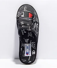 Champion Sleepover Doodle Hoodie Black Slippers
