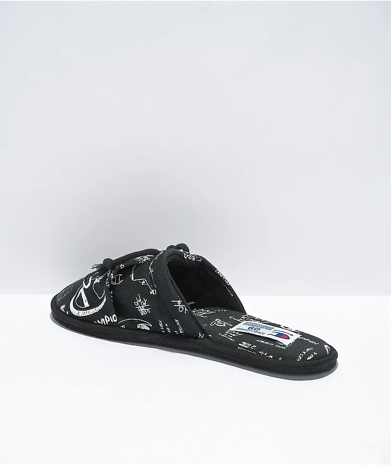 Champion Sleepover Doodle Hoodie Black Slippers