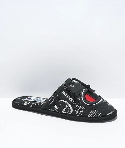 Champion Sleepover Doodle Hoodie Black Slippers