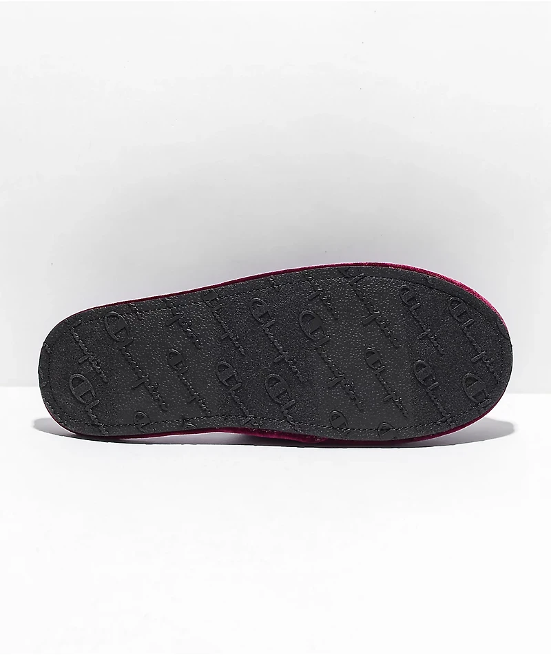 Champion Sleepover Lux Red & Gold Velvet Slippers