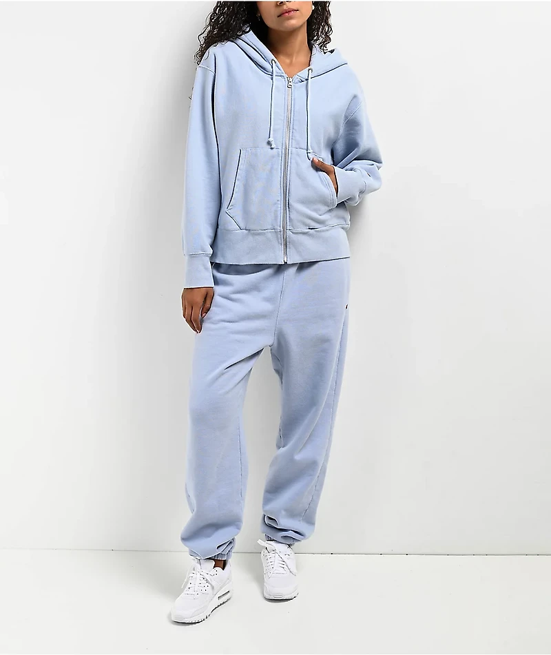Champion Stadium Reverse Weave Pewter Blue Zip Hoodie