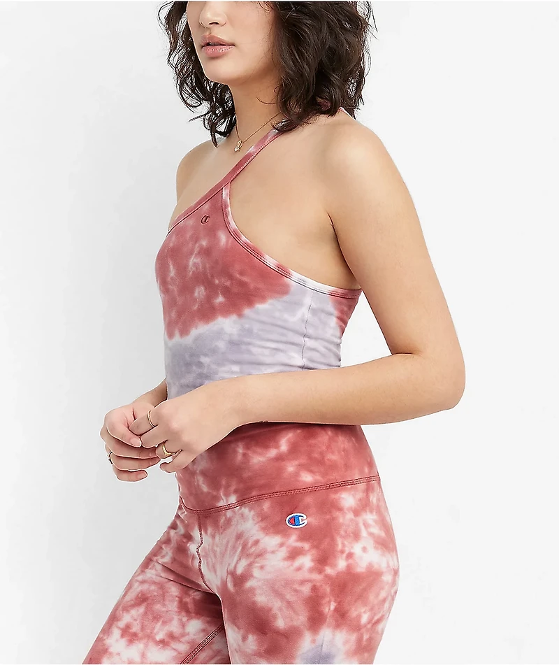 Champion Unity Dye Red & Grey Tie Asymmetrical Crop Cami Tank Top