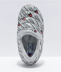 Champion Varsity Reflective Silver & Black Slippers