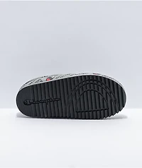 Champion Varsity Reflective Silver & Black Slippers