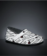 Champion Varsity Reflective Silver & Black Slippers