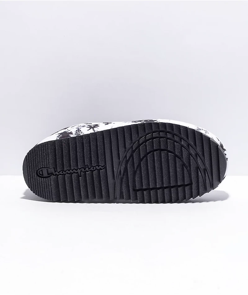 Champion Women's University Black & White Tie Dye Scarlet Slippers