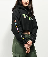 Champion x Naruto Shippuden Akatsuki Reverse Weave Black Crop Hoodie
