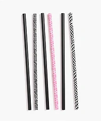 CharCharms Animal Print 6 Pack 40oz Tumbler Straws