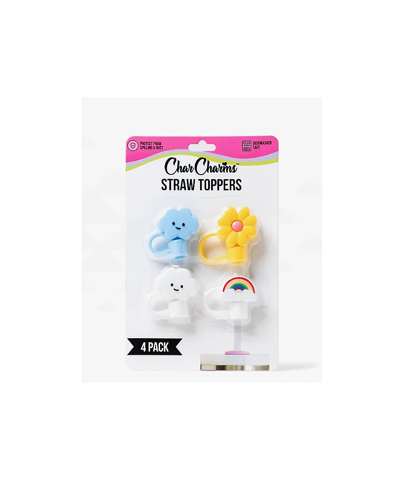 CharCharms Nature 4-Pack Straw Toppers