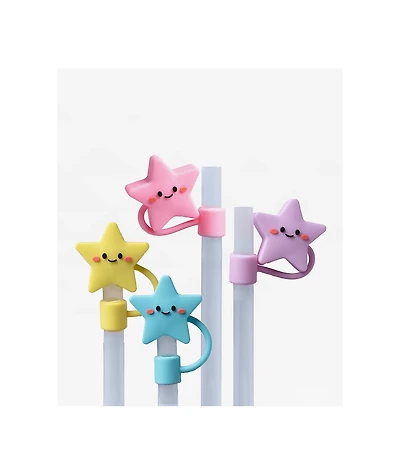 CharCharms Star 4-Pack Straw Toppers
