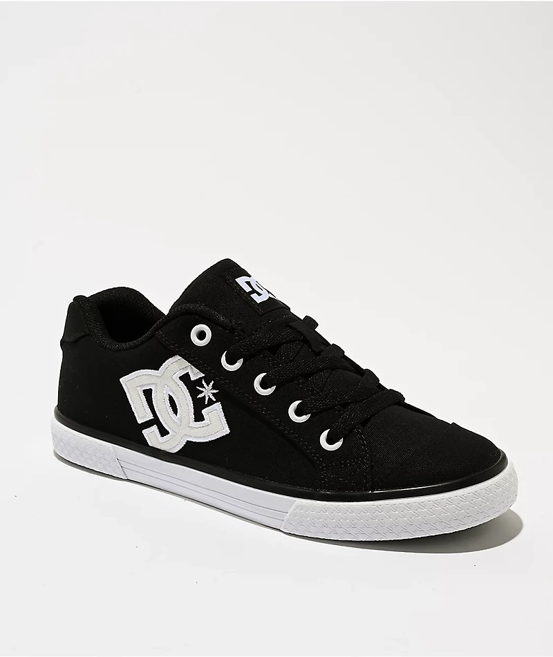 DC Chelsea TX Black & White Skate Shoes