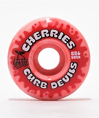 Cherries Curb Devils Red Swirl 55mm 101a Skateboard Wheels
