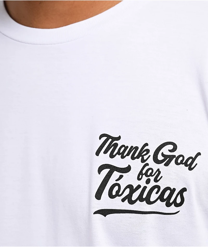 Chicos Toxicos Thank God White T-Shirt